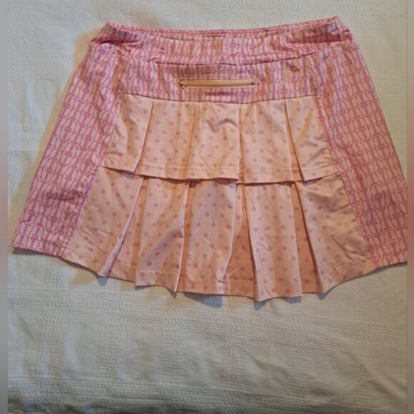 Turtles & Tees girls size XL polo shirt & skirt with modesty shorts pink & peach - Picture 4 of 10